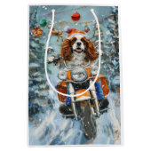 Sac Cadeau Moyen Noël Cavalier King Charles Spaniel (Devant)