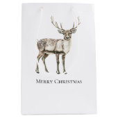 Sac Cadeau Moyen Noël Cerf rustique (Devant)