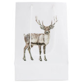 Sac Cadeau Moyen Noël Cerf rustique (Dos)