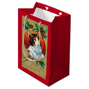 Sac Cadeau Moyen Noël, Chat de Noël