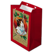 Sac Cadeau Moyen Noël, Chat de Noël (Dos Angle)