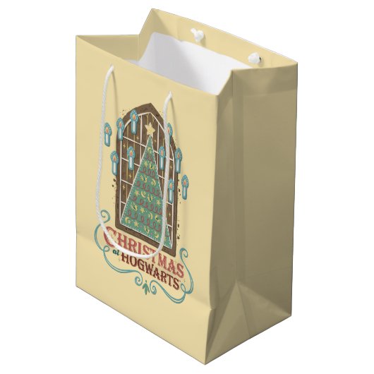 Sac Cadeau Moyen Noël chez HOGWARTS™ - Graphique de cookies (Devant Angle)