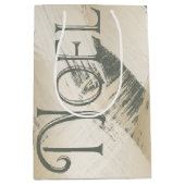 Sac Cadeau Moyen Noel Chic Gold Brush Strokes (Devant)