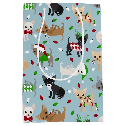 Sac Cadeau Moyen Noël Chihuahua All Coats Medium Cadeau Sac-cadeau (Devant)