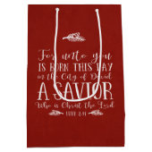 Sac Cadeau Moyen Noël chrétien Verse Typographie (Dos)