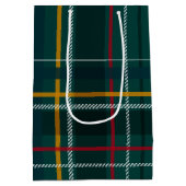 Sac Cadeau Moyen Noël classique cadeau vacances vert plaid (Dos)