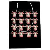 Sac Cadeau Moyen Noël Coquette vache Highland Ouest Noël (Devant)