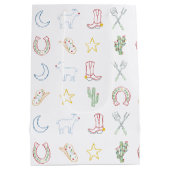 Sac Cadeau Moyen Noël Cowboy Pays de l'Ouest Noël (Dos)