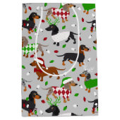 Sac Cadeau Moyen Noël Dachshund Tous les manteaux (Devant)