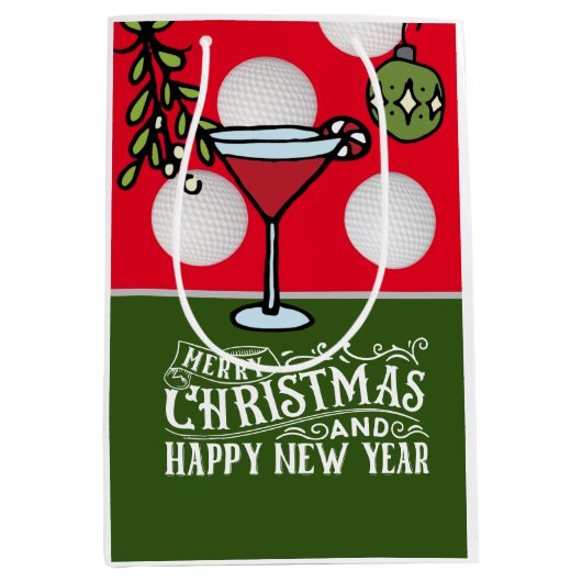 Sac Cadeau Moyen Noël de balle de golf pour golfeur (Devant)