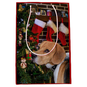 Sac Cadeau Moyen Noël de beagle