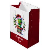 Sac Cadeau Moyen Noël de Cactus scintillant (Devant Angle)