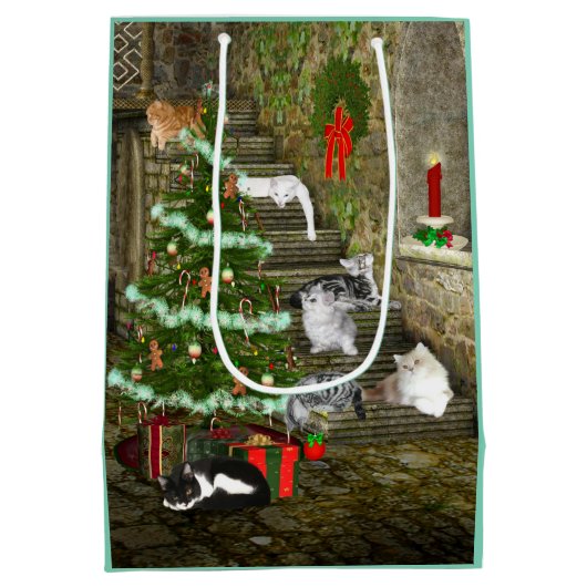 Sac Cadeau Moyen Noël de chat de Kitty (Dos)