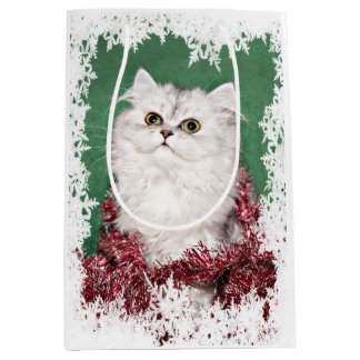 Sac Cadeau Moyen Noël de chat de Kitty de Persan