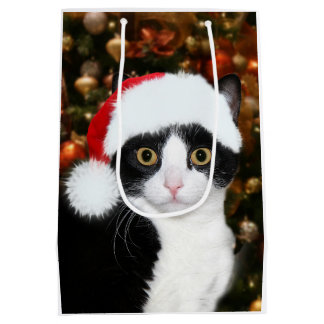 Sac Cadeau Moyen Noël de chat de smoking