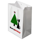 Sac Cadeau Moyen Noël de chat noir (Dos Angle)