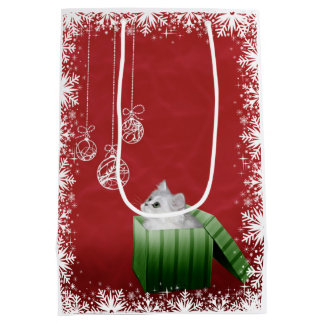 Sac Cadeau Moyen Noël de chat persan
