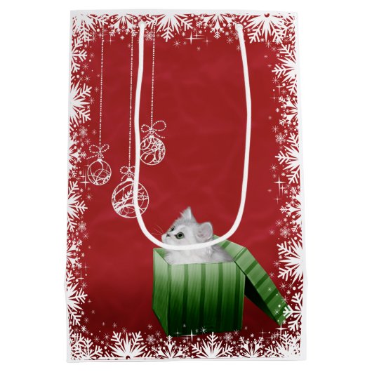 Sac Cadeau Moyen Noël de chat persan (Dos)