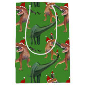 Sac Cadeau Moyen Noël de Dinosaur (Devant)