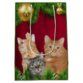 Sac Cadeau Moyen Noël de famille de chat (Dos)