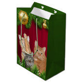 Sac Cadeau Moyen Noël de famille de chat (Dos Angle)