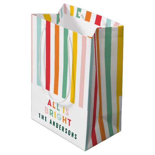 Sac Cadeau Moyen Noel de famille simple et moderne (Dos Angle)