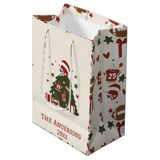 Sac Cadeau Moyen Noël de football américain personnalisé