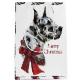 Sac Cadeau Moyen Noël de Great Dane (Arlequin) (Devant)