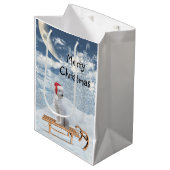 Sac Cadeau Moyen Noël de la canicule blanche (Devant Angle)