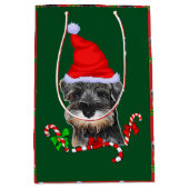 Sac Cadeau Moyen Noël de la mignonne miniature Schnauzer (Devant)