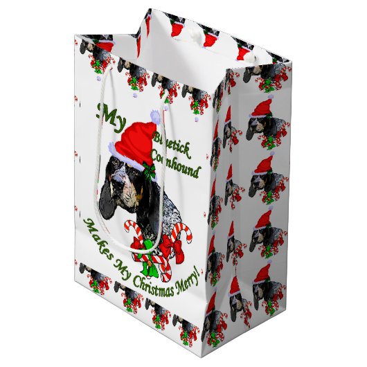 Sac Cadeau Moyen Noel de Noël blanc (Devant Angle)