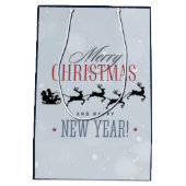 Sac Cadeau Moyen Noël de Santa and his Flying (Dos)