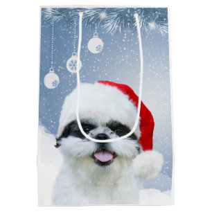 Sac Cadeau Moyen Noël de Shih Tzu