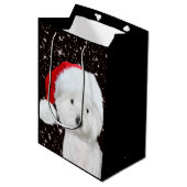Sac Cadeau Moyen Noël de Westie (Devant Angle)