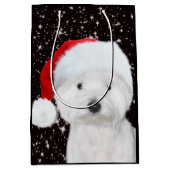 Sac Cadeau Moyen Noël de Westie (Devant)