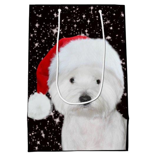Sac Cadeau Moyen Noël de Westie (Dos)