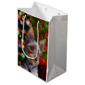 Sac Cadeau Moyen Noël de Yorkie (Devant Angle)