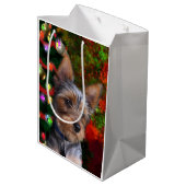 Sac Cadeau Moyen Noël de Yorkie (Dos Angle)