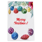 Sac Cadeau Moyen Noël d'échange d'ornements aquarelle (Devant)