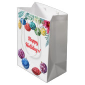 Sac Cadeau Moyen Noël d'échange d'ornements aquarelle (Dos Angle)