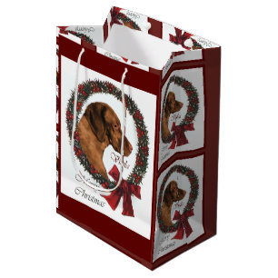 Sac Cadeau Moyen Noël des amoureux de Vizsla