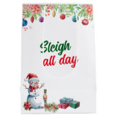 Sac Cadeau Moyen Noël des Fêtes de Noël à l'aquarelle  (Dos)