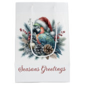 Sac Cadeau Moyen Noël des Joyeuses Fêtes de perroquets tropicaux (Dos)