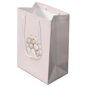 Sac Cadeau Moyen Noël des ornements rose vif (Dos Angle)