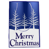 Sac Cadeau Moyen Noël des silhouettes des arbres blancs (Devant)
