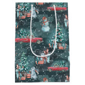 Sac Cadeau Moyen Noël d'hiver Cosy (Dos)