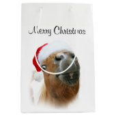 Sac Cadeau Moyen Noël drôle de cheval (Devant)