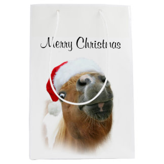 Sac Cadeau Moyen Noël drôle de cheval