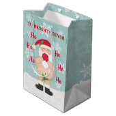 Sac Cadeau Moyen Noël drôle Père Noël vilain fait sur commande (Dos Angle)