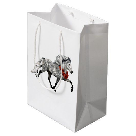 Sac Cadeau Moyen Noël du cheval islandais (Dos Angle)
